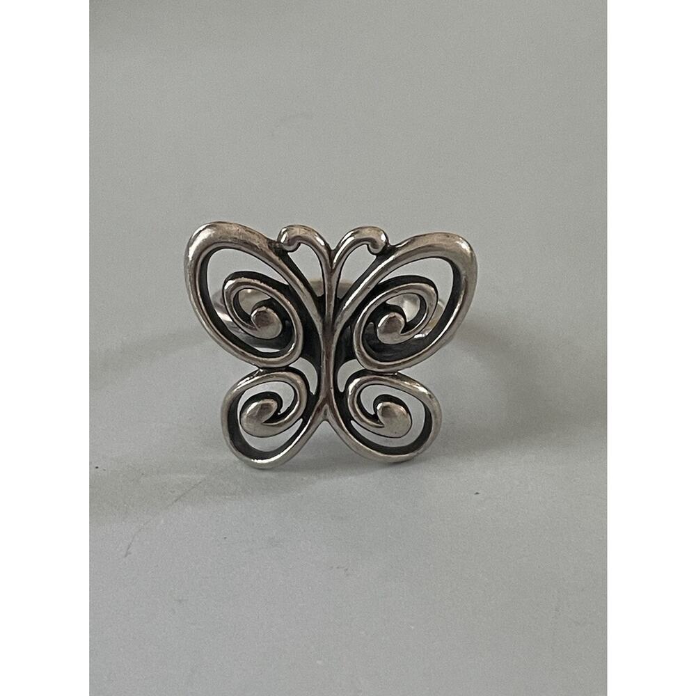 James Avery Retired Large Sterling Silver 3D Abounding Butterfly Ring Size 10